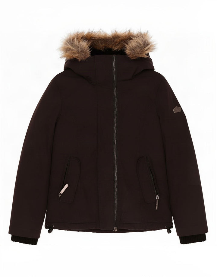 Superdry ženska jakna vjetrovka s kapuljačom UK 10 Mala crna poliester