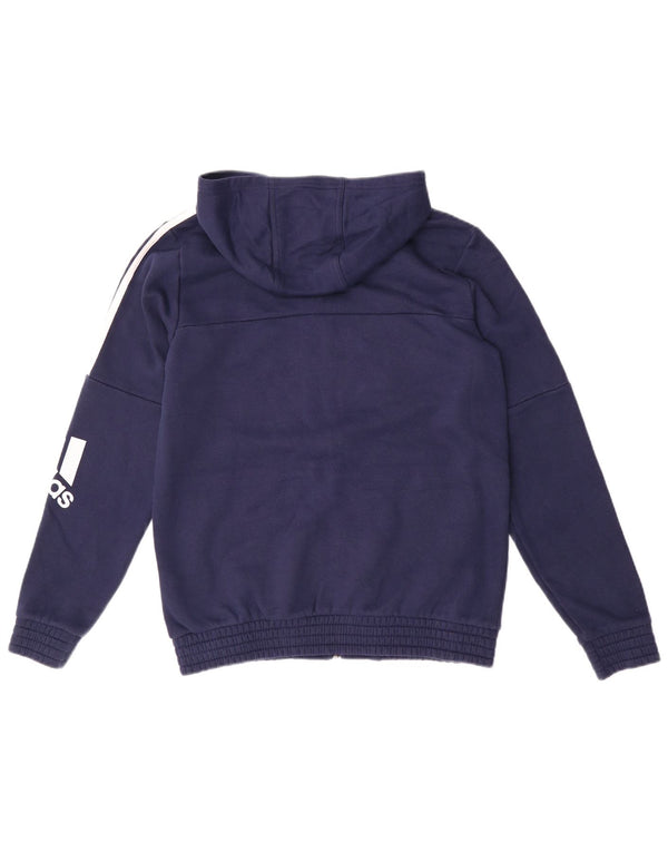 Adidas pulover s kapuljačom s patentnim zatvaračem, tamnoplavi pamuk, 13-14 godina