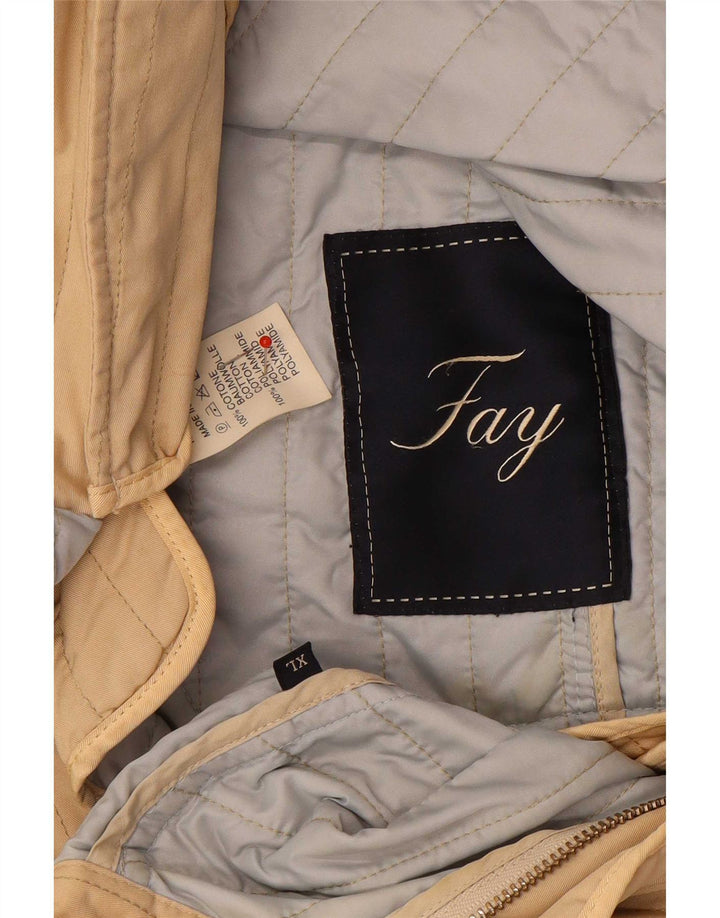 Fay Womens Quilted Jacket UK 18 XL Beige Cotton