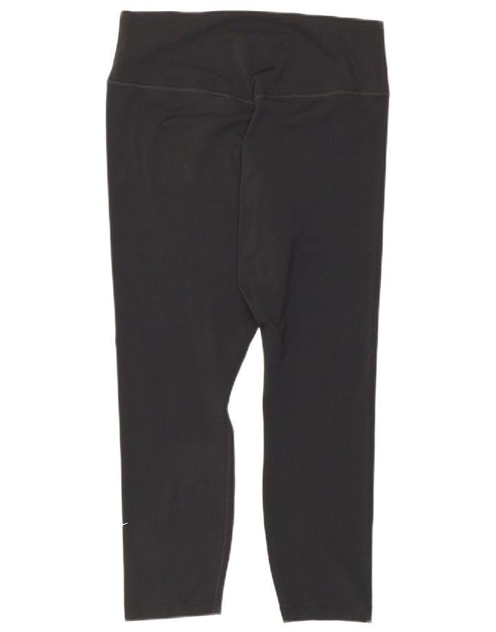 Nike Ženske Dri Fit Capri Leggings UK 12 Srednje crni poliester