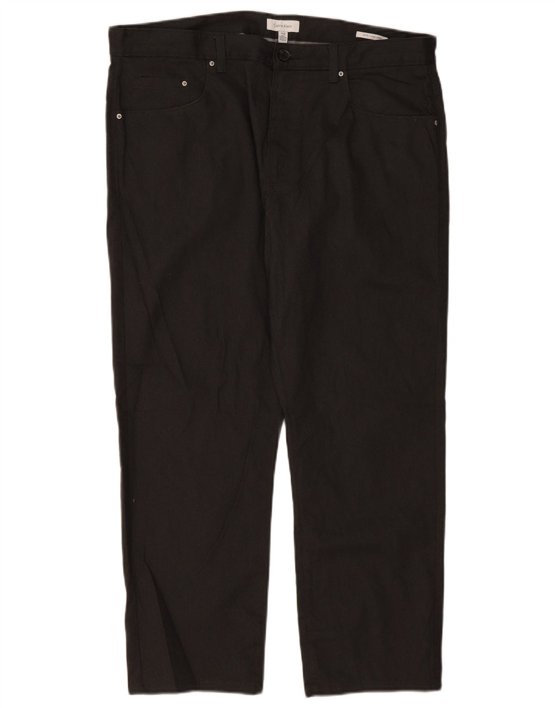 CALVIN KLEIN Muške uske ležerne hlače W36 L30 crni pamuk