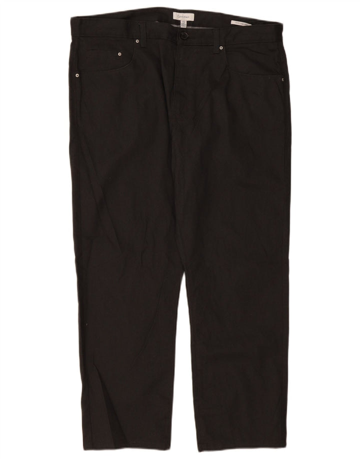 CALVIN KLEIN Muške uske ležerne hlače W36 L30 crni pamuk