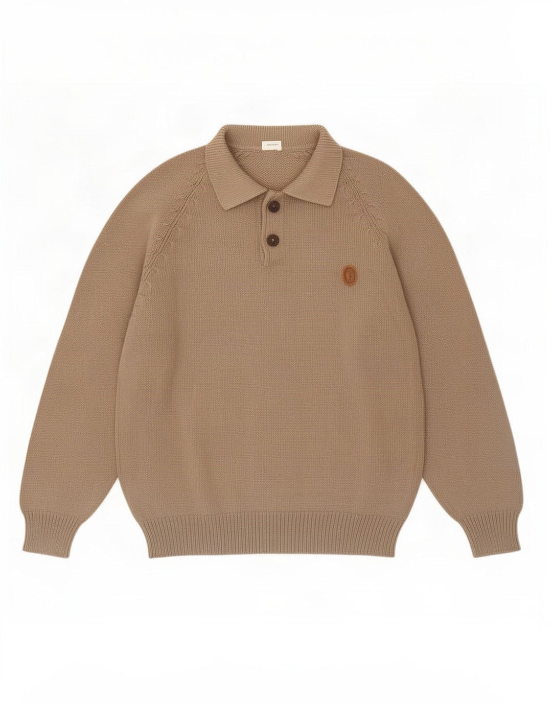 Trussardi muški džemper s polo ovratnikom srednje bež boje