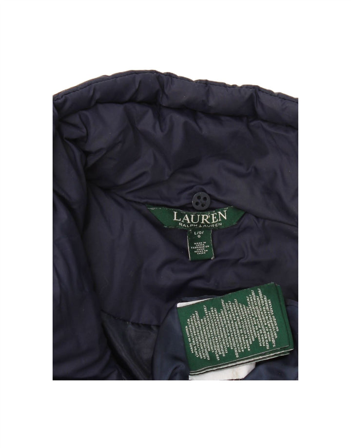 RALPH LAUREN Womens Padded Jacket UK 16 Large Navy Blue Polyester