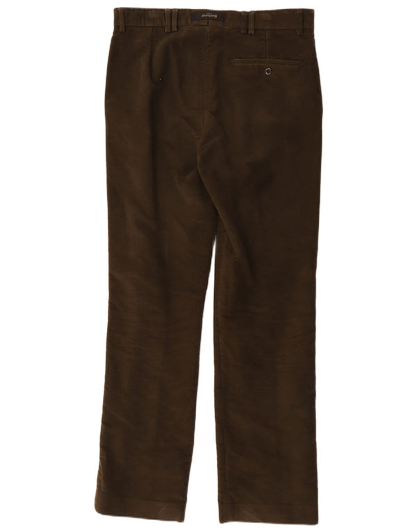 Barbour muške hlače ravnog odijela W34 L31 Kaki pamuk