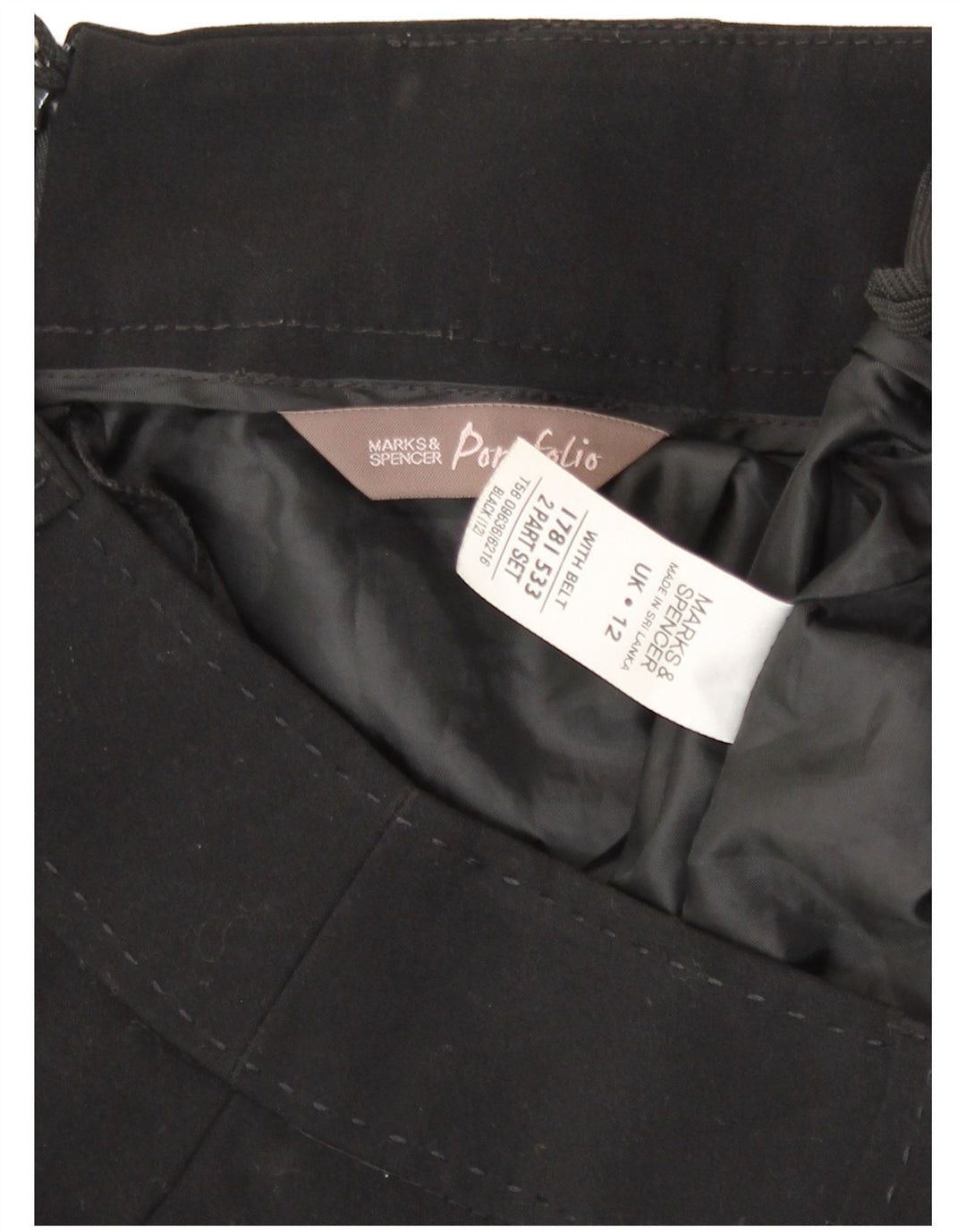 Marks & Spencer ženska olovka suknja UK 12 Medium W30 Crna poliester