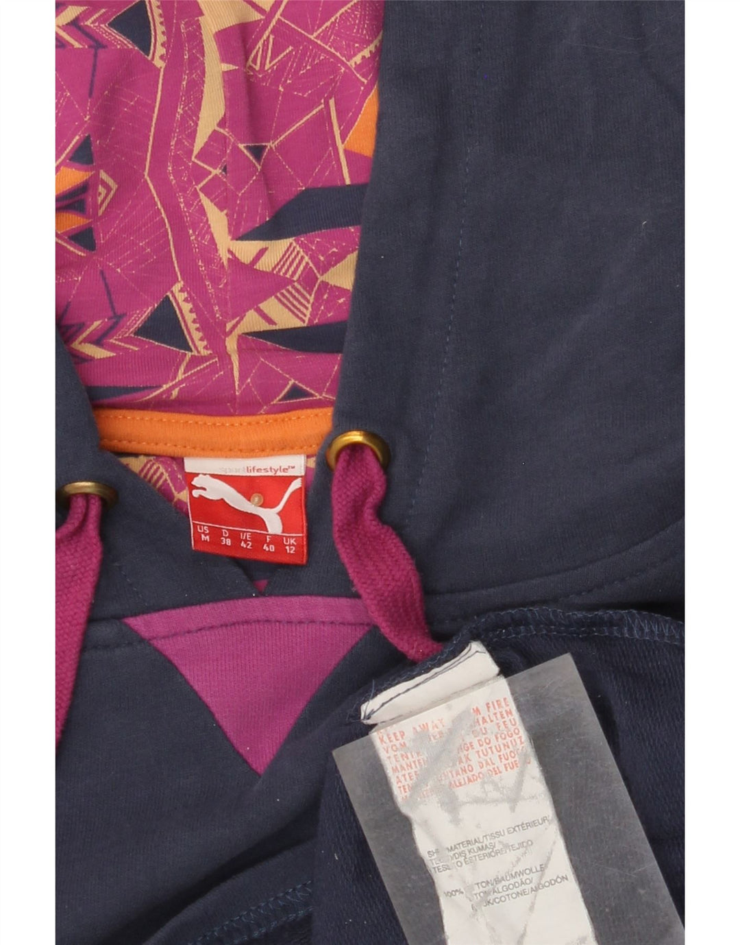 PUMA ženski kratki kratki džemper s kapuljačom UK 12 Srednje tamnoplava