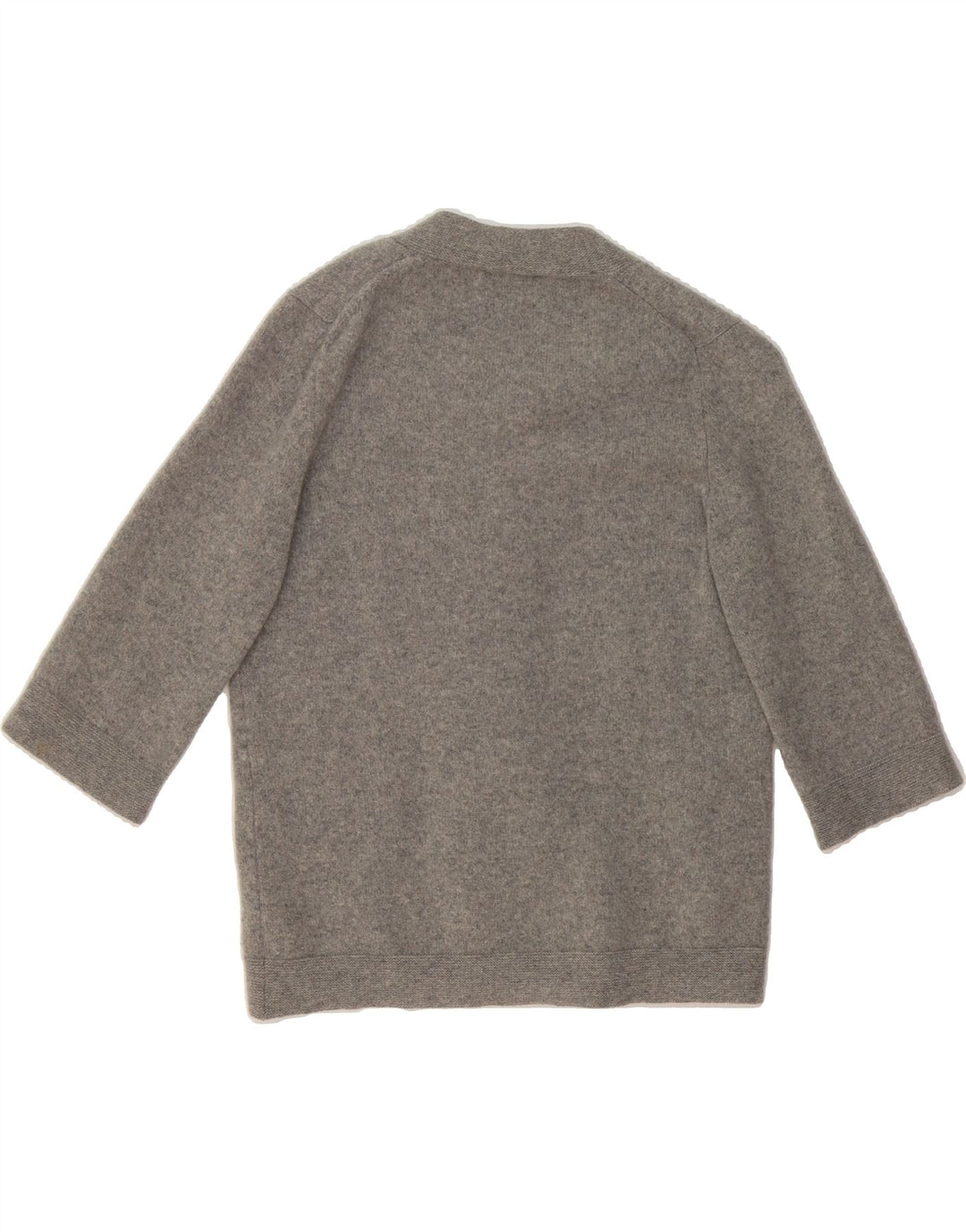 GLENMAC Womens 3/4 Sleeve Cardigan Sweater UK 10 Small Grey Wool Vintage Glenmac and Second-Hand Glenmac from Messina Hembry 