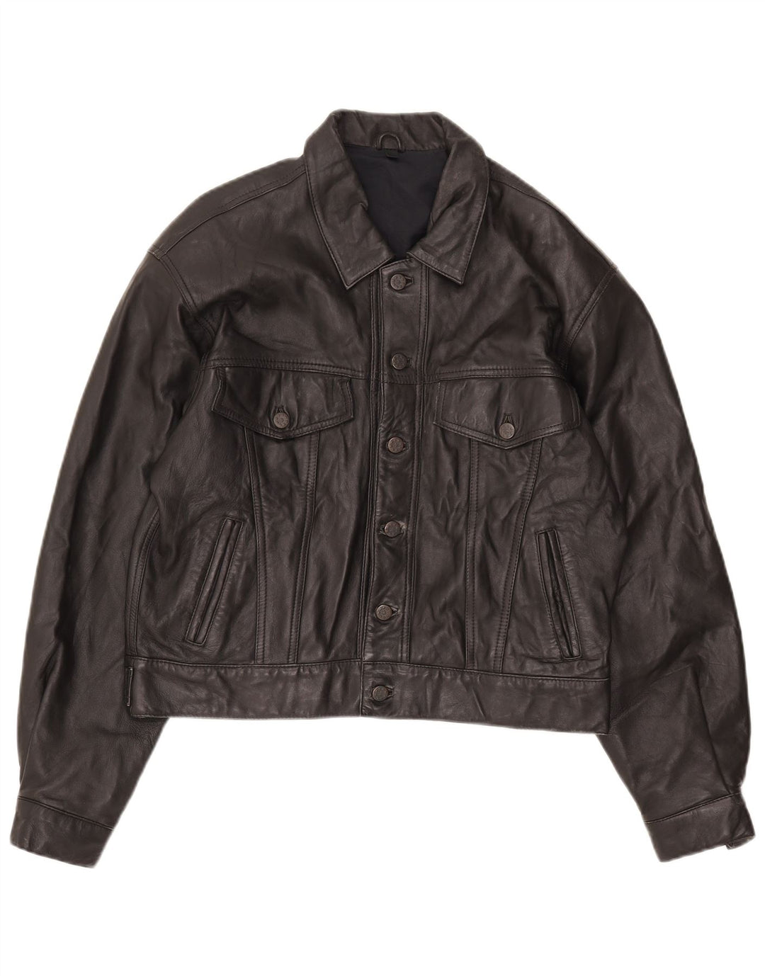 Vintage muška bomber kožna jakna UK 36 Mala crna