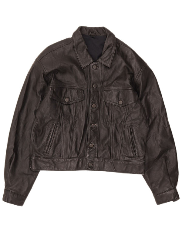 Vintage muška bomber kožna jakna UK 36 Mala crna