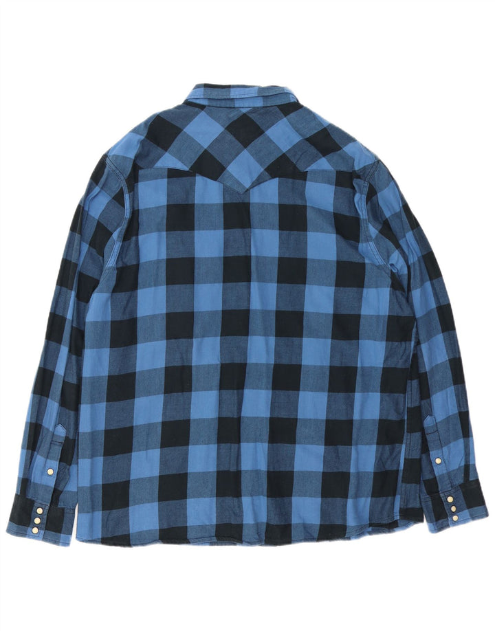 Wrangler muška flanelska košulja standardnog kroja XL plavi pamuk od ginghama
