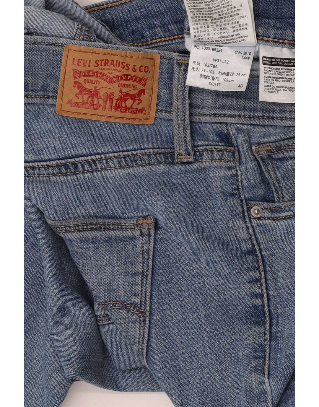 Levi's ženske uske traperice W31 L32 plavi pamuk