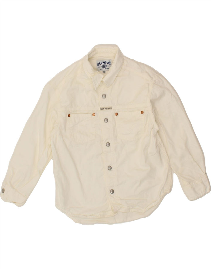 REPLAY AND SONS Boys Shirt 6-7 Years White Cotton Vintage Replay and Sons and Second-Hand Replay and Sons from Messina Hembry 