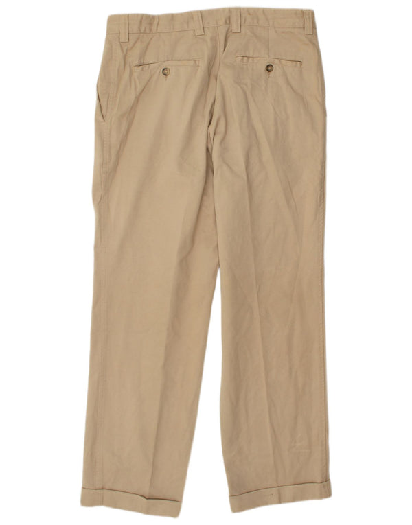 Massimo Dutti Mens Straight Chino Trousers EU 44 Large W34 L30 Beige