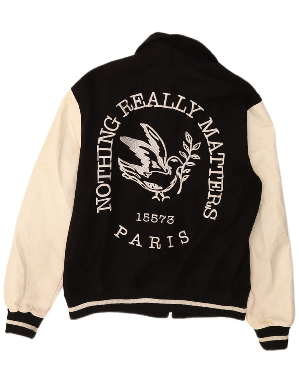 Pull & Bear muška sveučilišna jakna Paris UK 38 srednje crne boje