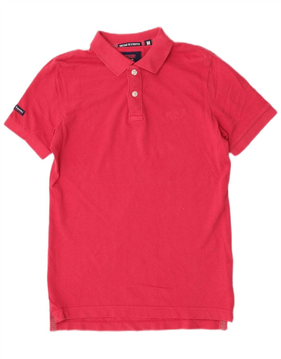 Superdry muška polo majica kratkih rukava, srednje ružičasti pamuk