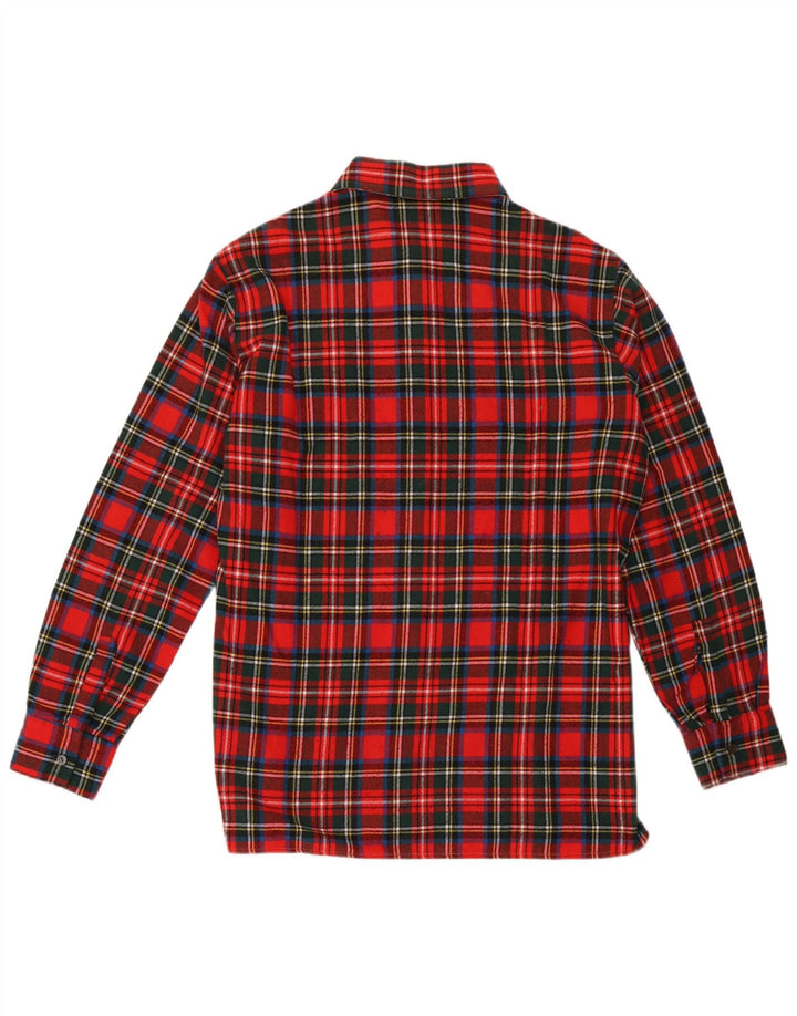 Vintage Mens Flannel Shirt Large Red Check