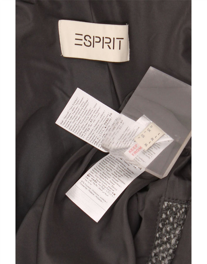 Esprit ženski kaput s kapuljačom UK 16 Veliki sivi pjegavi poliester