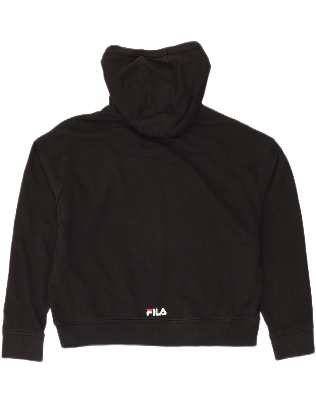 FILA Ženska prevelika majica s kapuljačom s kapuljačom UK 10 Mali crni pamuk