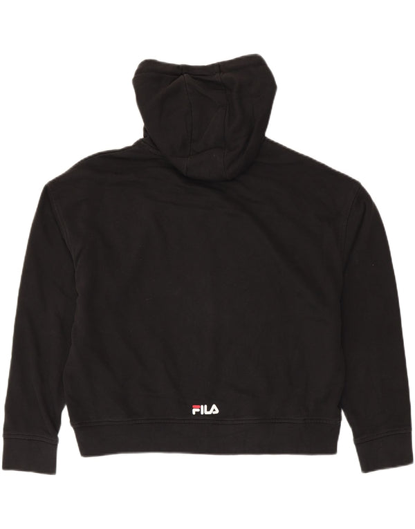 FILA Ženska prevelika majica s kapuljačom s kapuljačom UK 10 Mali crni pamuk