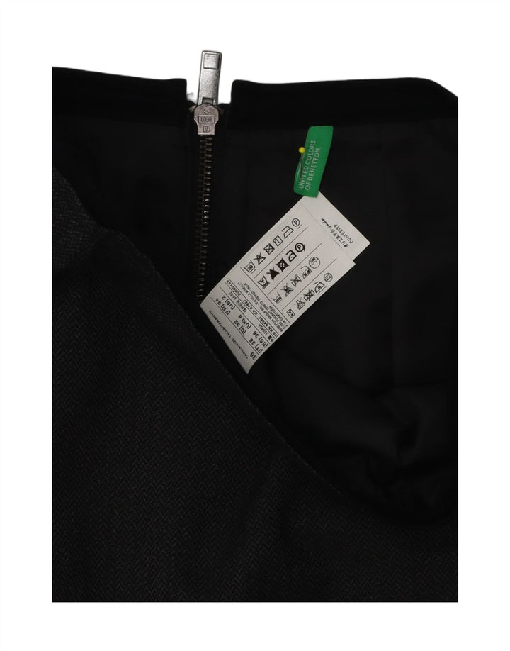 Benetton ženska mini suknja UK 6 XS W27 siva riblja kost poliester