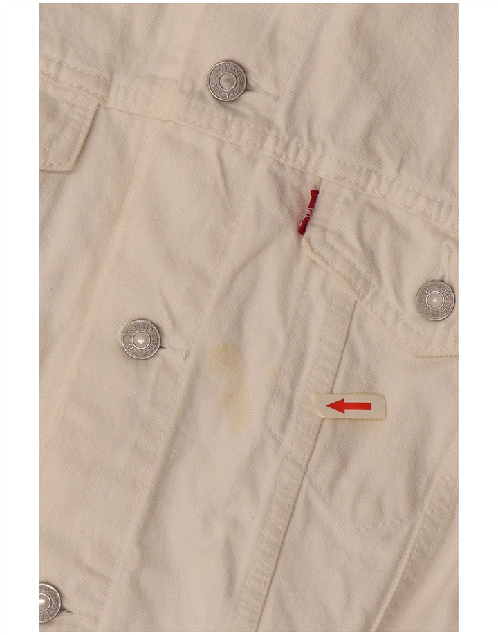 LEVI'S Ženska kratke traper majice UK 16 Veliki bijeli pamuk