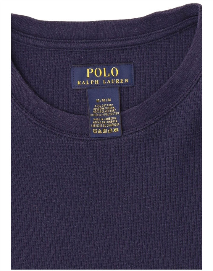 POLO RALPH LAUREN Muška majica dugih rukava srednje tamnoplave boje pamuka