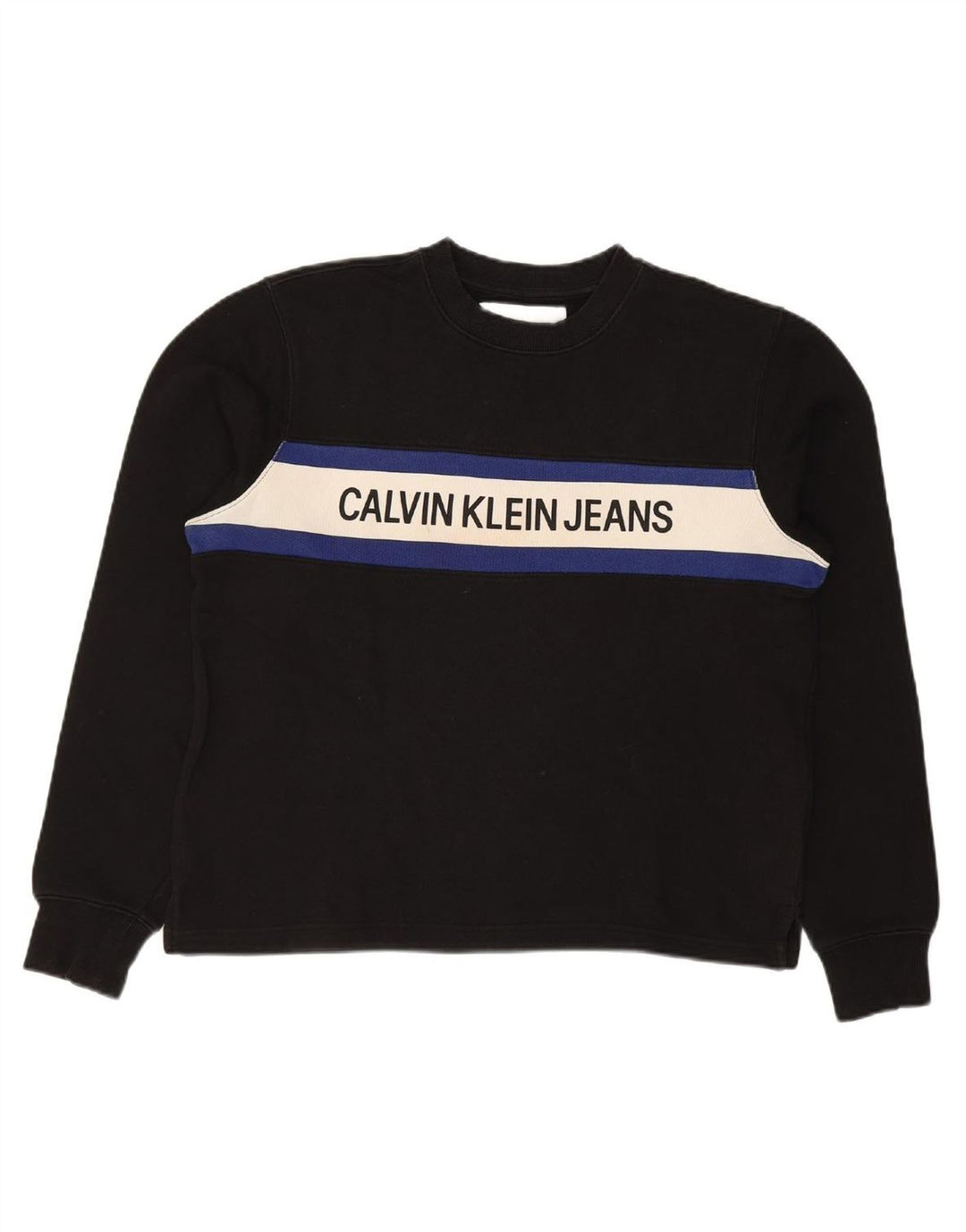 CALVIN KLEIN JEANS Mens Graphic Sweatshirt Jumper Small Black