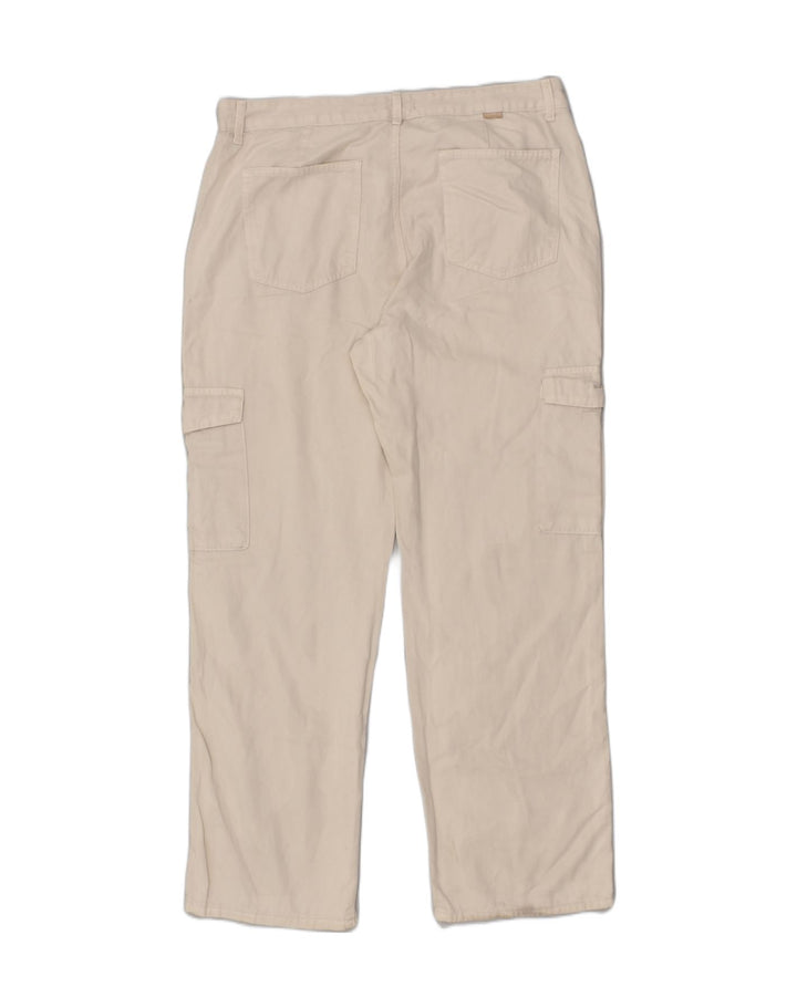 PULL & BEAR Womens Straight Cargo Trousers W36 L31 White | Vintage Pull & Bear | Thrift | Second-Hand Pull & Bear | Used Clothing | Messina Hembry 