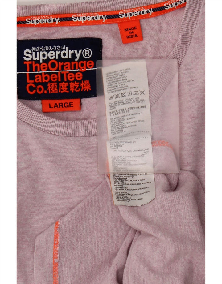 Superdry ženska majica kratkih rukava UK 16 Veliki ružičasti pamuk