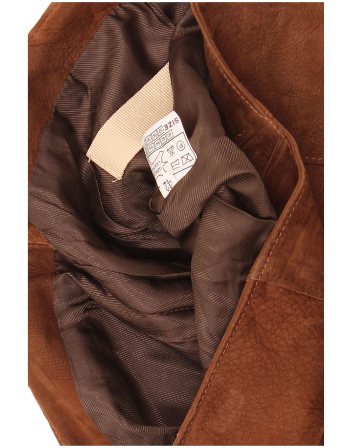 VINTAGE ženska kožna suknja IT 42 Srednje W30 smeđa patchwork koža