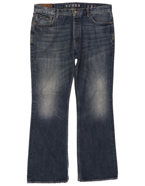 Fat Face muške traperice Bootcut W36 L32 tamnoplavi pamuk