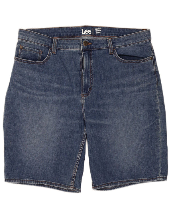 Lee Ženske bermuda traper kratke hlače srednjeg rasta US 18 2XL W36 Plave