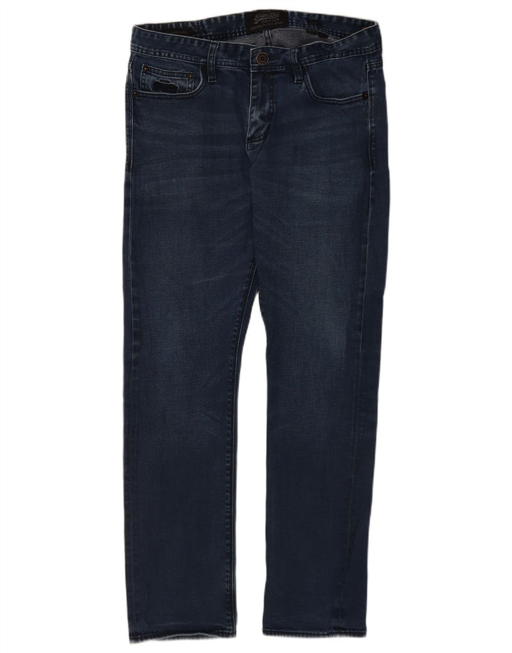 Superdry muške uske traperice W34 L32 tamnoplavi pamuk