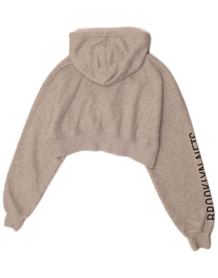 Pull & Bear ženski kratki pulover s kapuljačom s patentnim zatvaračem UK 10 Mala siva s pjegama