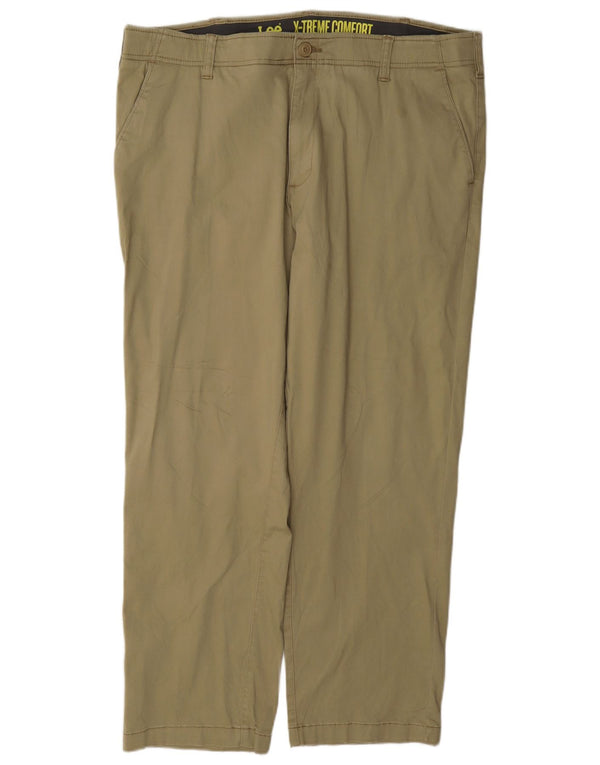 Lee muške ravne chino hlače Extreme Comfort W38 L30 kaki pamuk