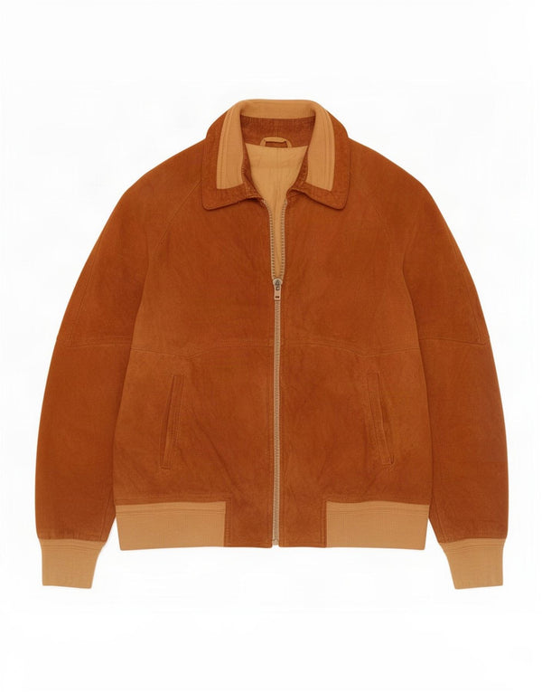 Vintage muška bomber jakna od brušene kože IT 52 XL smeđe boje