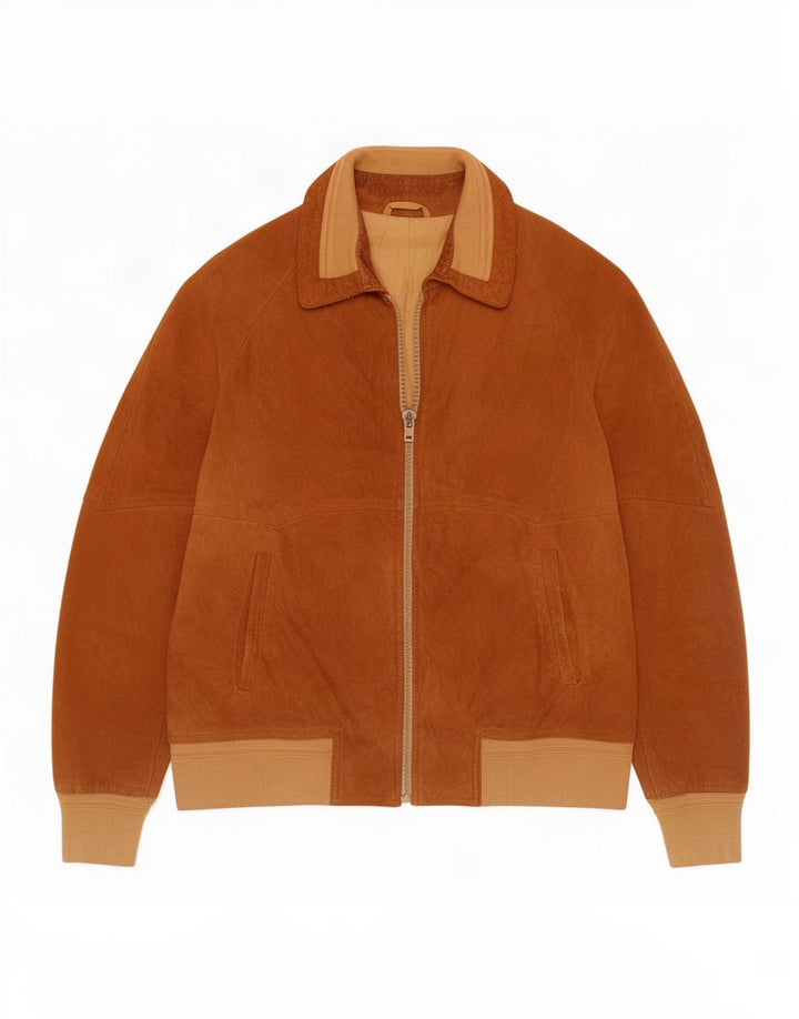 Vintage muška bomber jakna od brušene kože IT 52 XL smeđe boje
