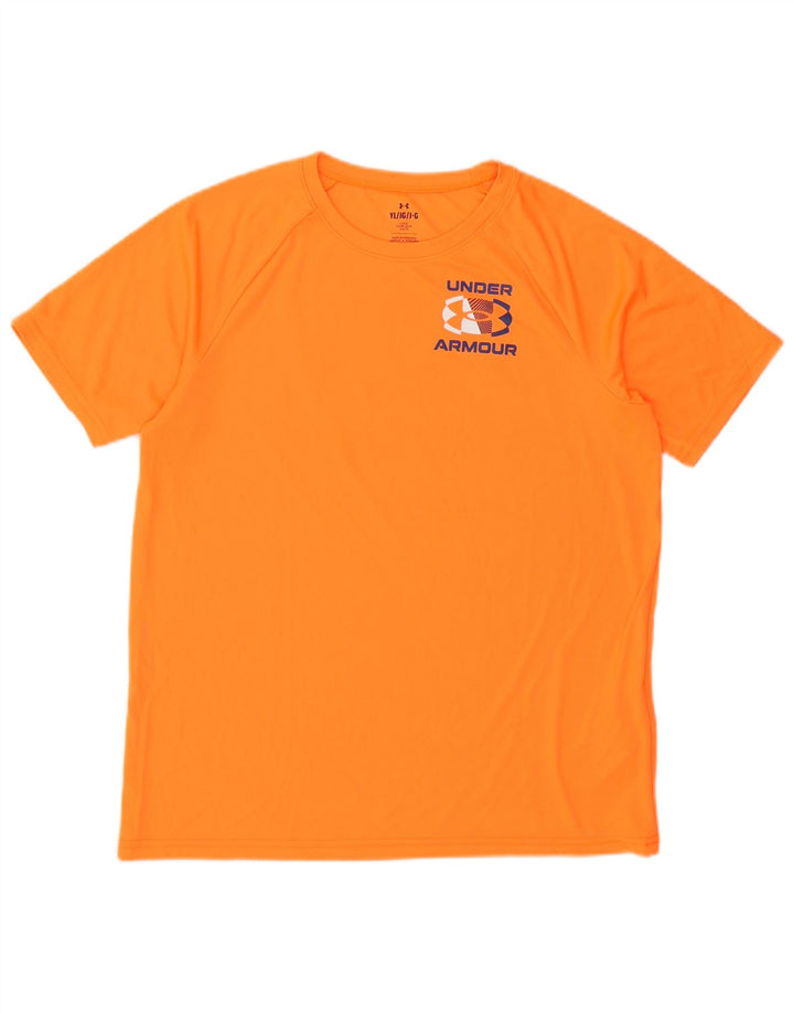 Under Armour Boys Graphic T-Shirt Top 11-12 Years Large Orange Poliester