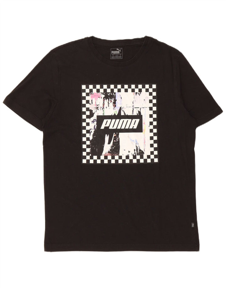 PUMA Mens Graphic T-Shirt Top Medium Black