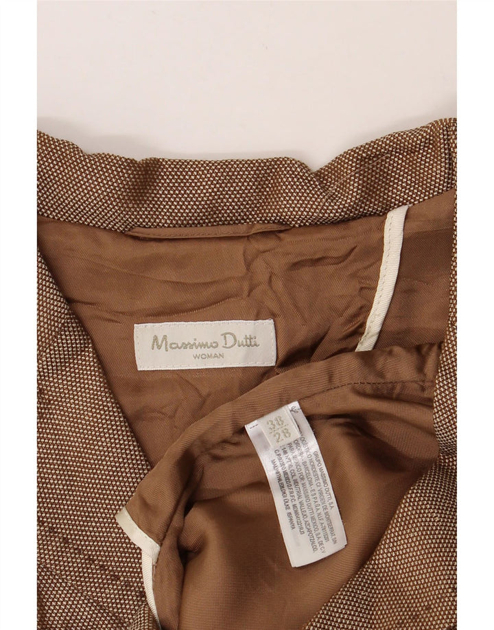 MASSIMO DUTTI Womens Short Sleeve Blazer Jacket EU 38 Small Brown Linen Vintage Massimo Dutti and Second-Hand Massimo Dutti from Messina Hembry 