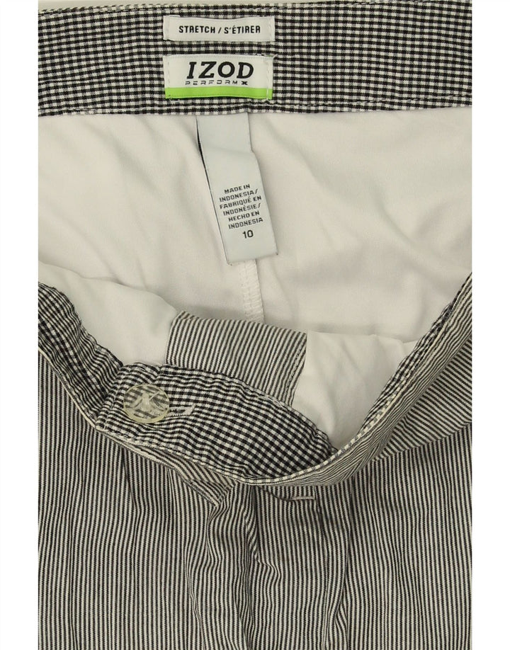 IZOD Womens Skort US 10 Large W33  Grey Striped Cotton Vintage Izod and Second-Hand Izod from Messina Hembry 