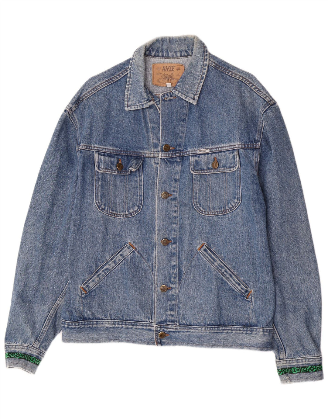 Rifle Mens Denim Jacket UK 42 XL Blue
