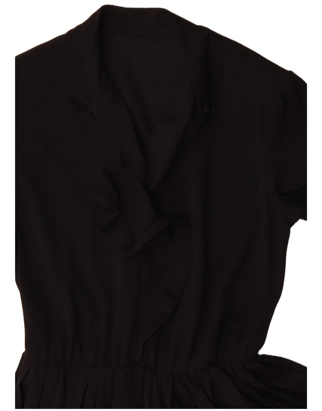 Vintage ženska haljina A-kroja dugih rukava UK 12 srednje crna