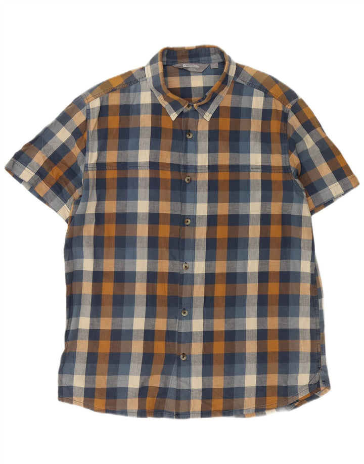 Mountain Warehouse muška flanelska košulja kratkih rukava, velika tamnoplava kocka