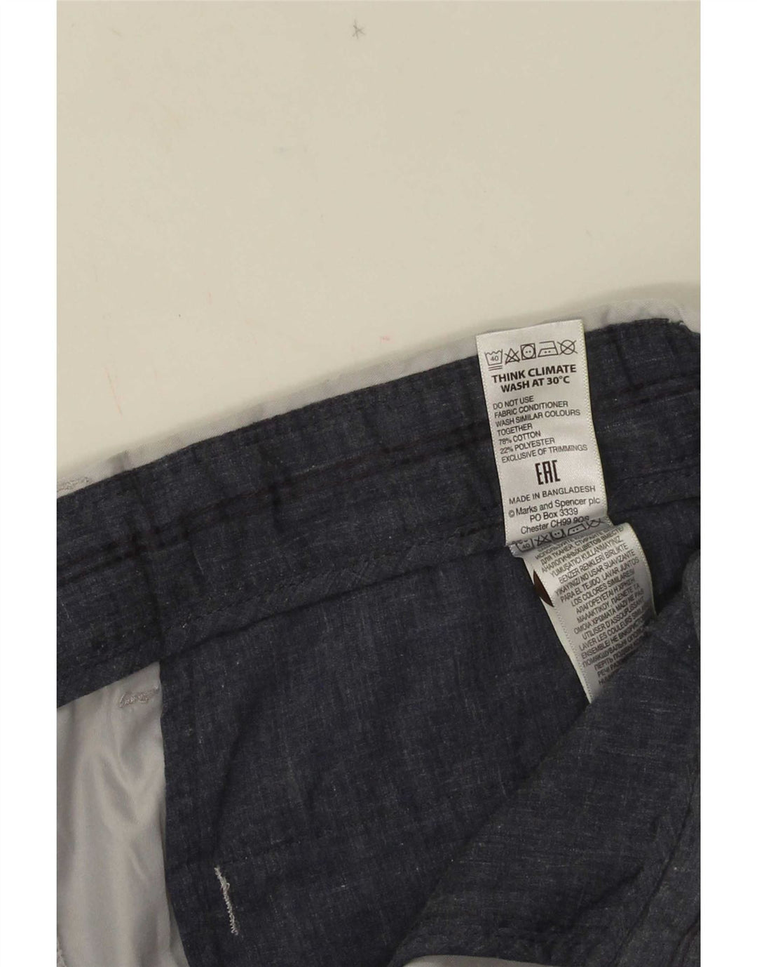 Marks & Spencer muške chino kratke hlače W34 veliki sivi pamuk