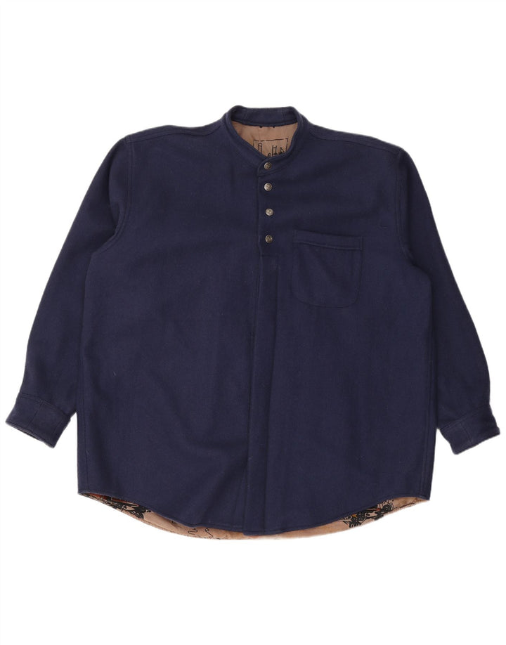 VINTAGE muški pulover košulja od flanela 2XL tamnoplava