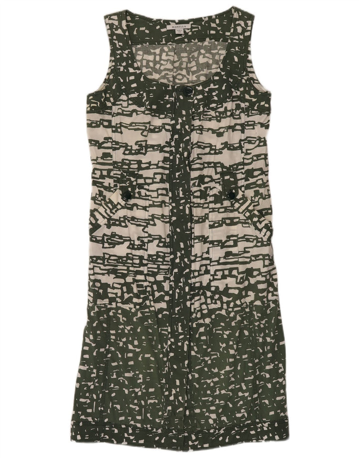 MARELLA ženska košulja bez rukava UK 12 srednje zelene geometrijske boje