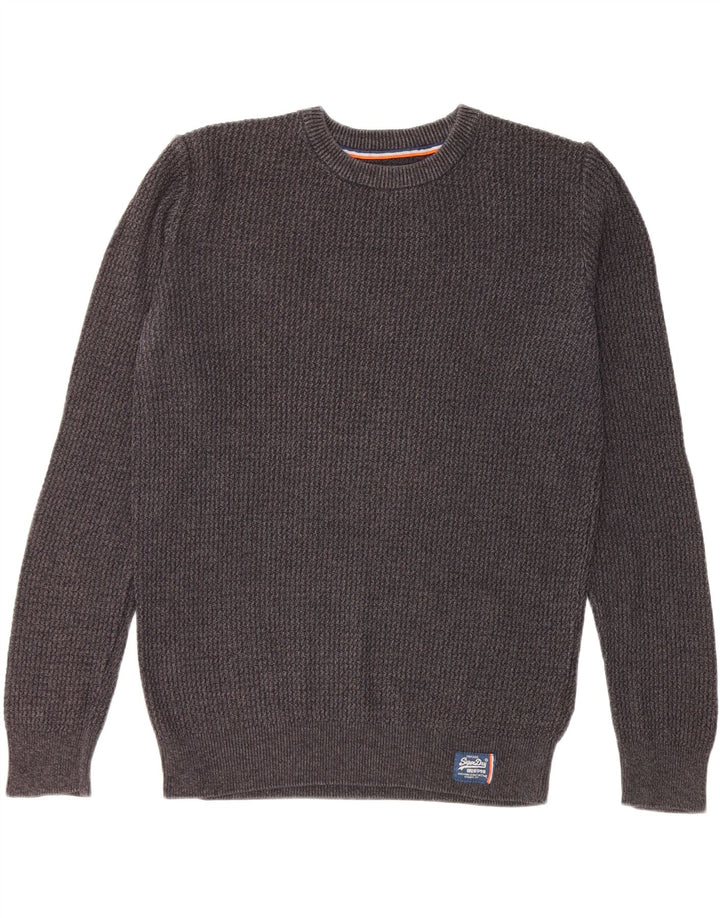 Superdry muški džemper s okruglim izrezom, srednje sivi pamuk