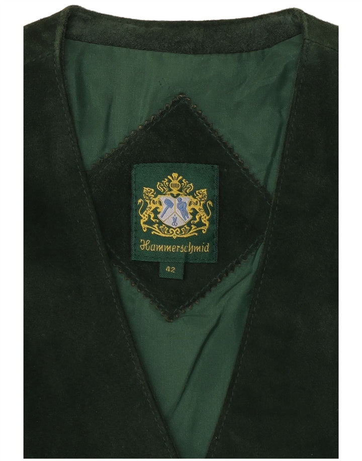 HAMMERSCHMID Ženski prsluk od brušene kože EU 42, velika zelena koža